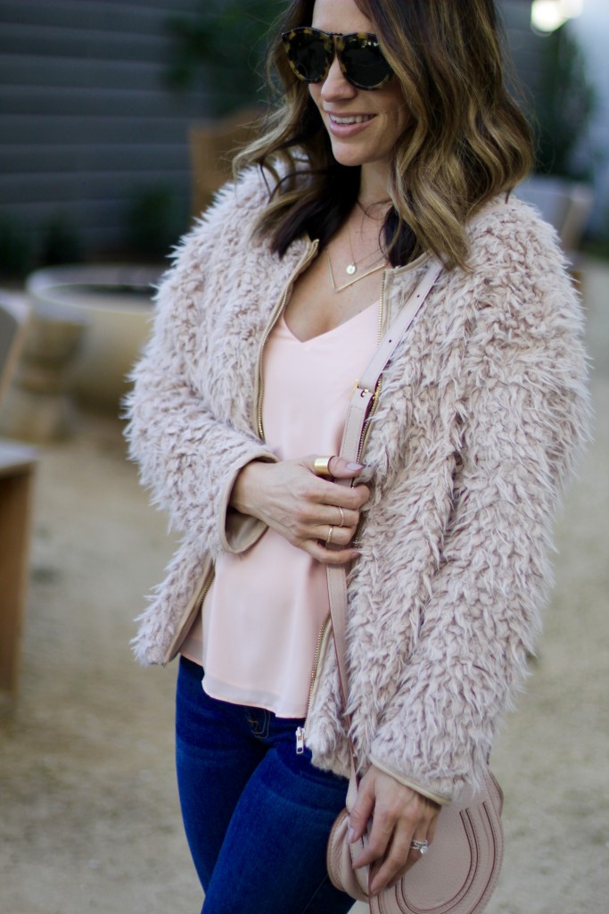 pink fur coat, itsy bitsy indulgences 