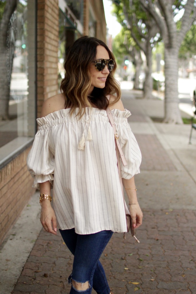 off the shoulder top, itsy bitsy indulgences 