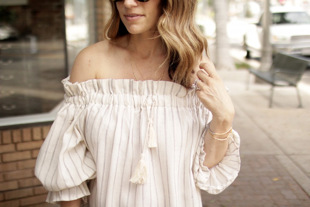 off the shoulder top, itsy bitsy indulgences 