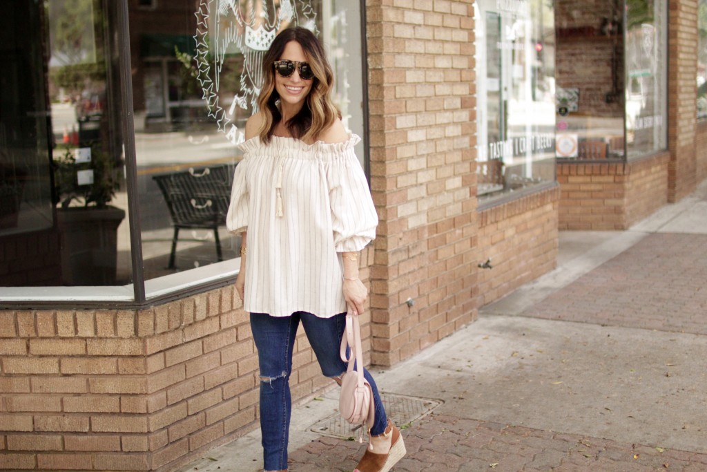 off the shoulder top, itsy bitsy indulgences 