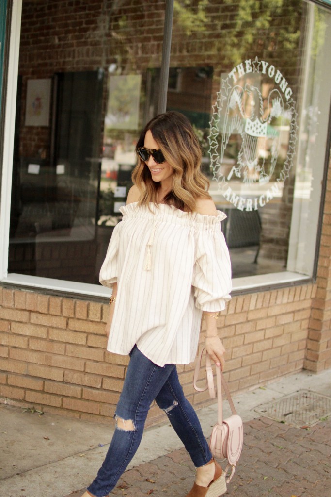 off the shoulder top, itsy bitsy indulgences 