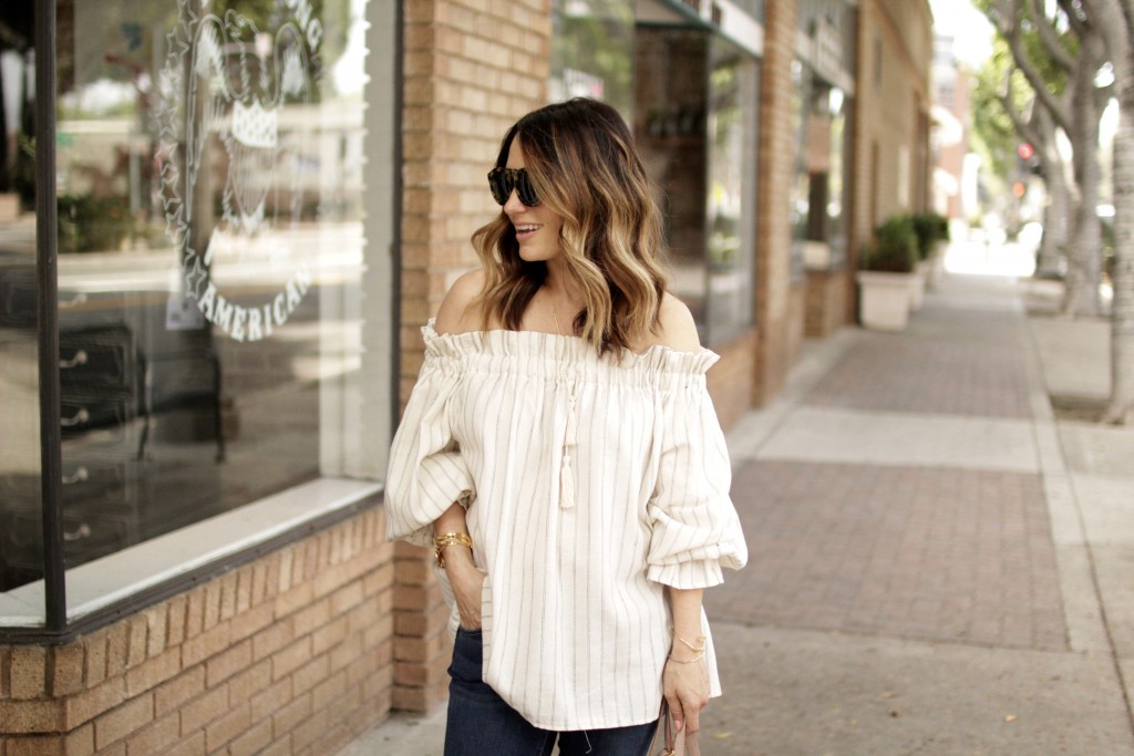 off the shoulder top, itsy bitsy indulgences 