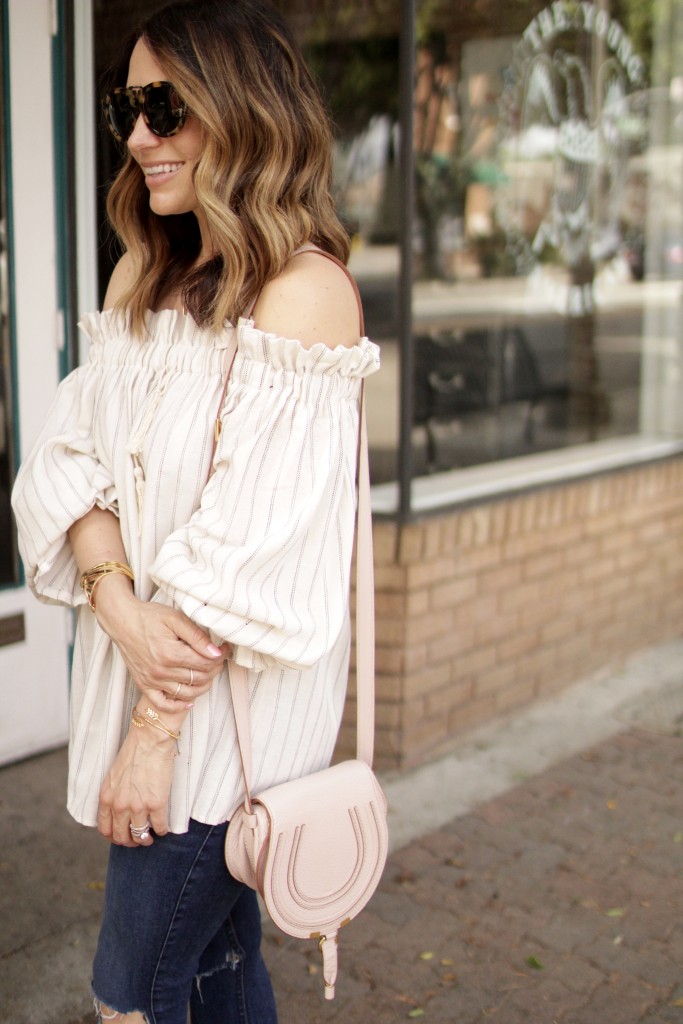 off the shoulder top, itsy bitsy indulgences 