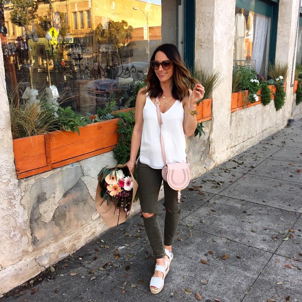 distressed olive jeans, itsy bitsy indulgences 