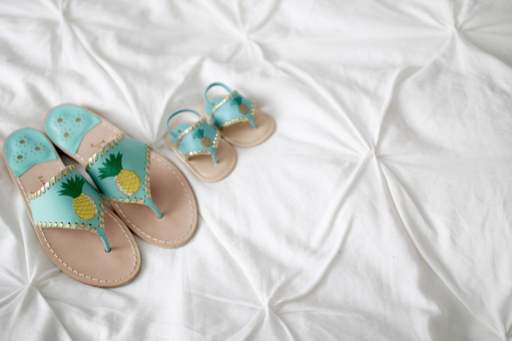 jack rogers pineapple sandals, itsy bitsy indulgences 