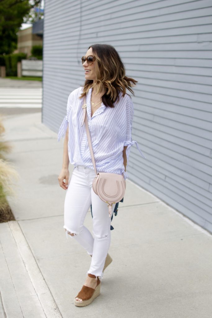 white distressed denim, itsy bitsy indulgences 