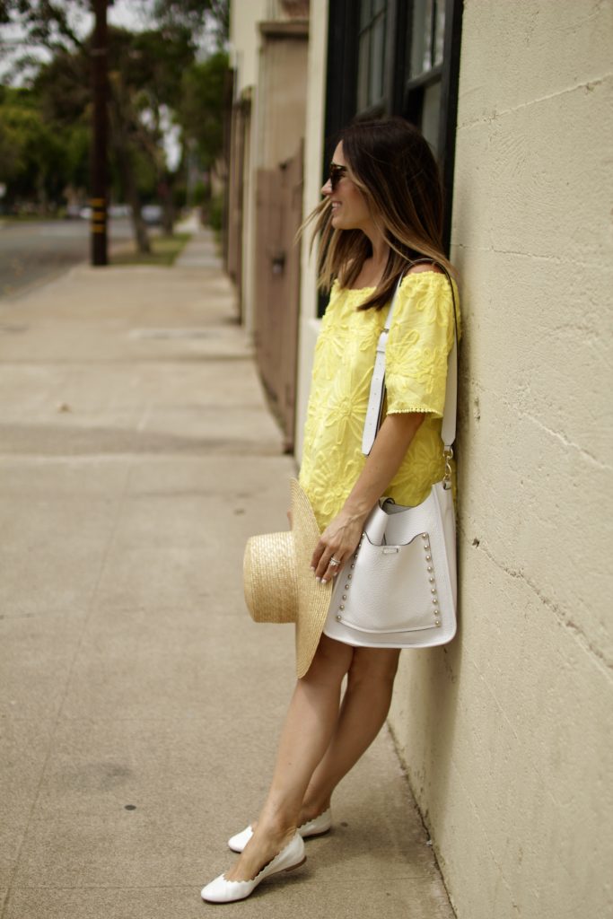 yellow off the shoulder dress, itsy bitsy indulgences 