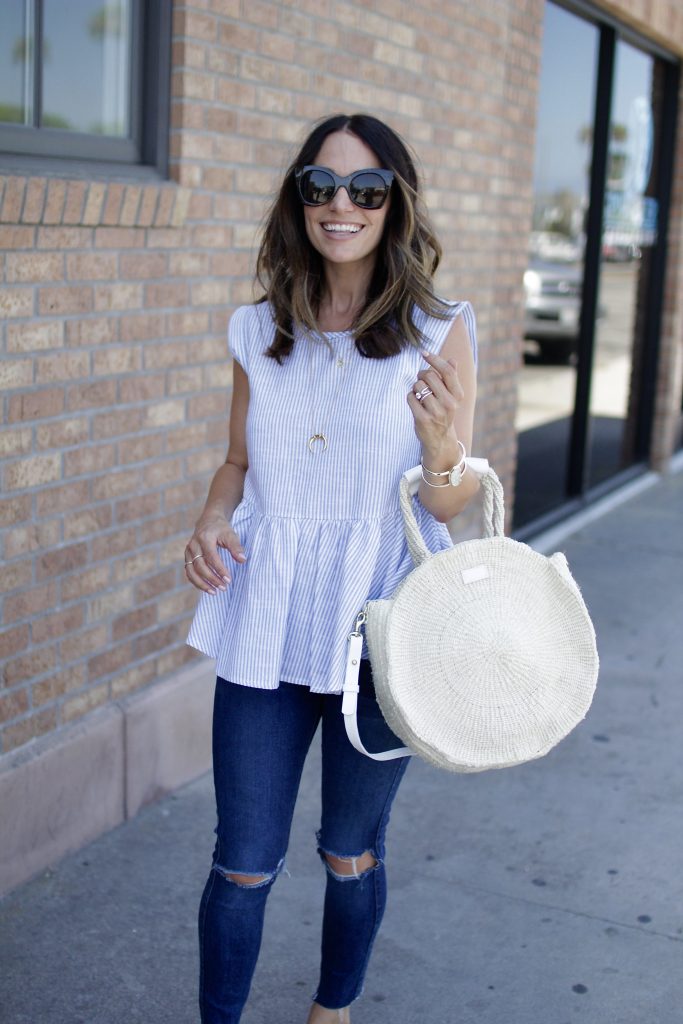 stripe peplum top, itsy bitsy indulgences 