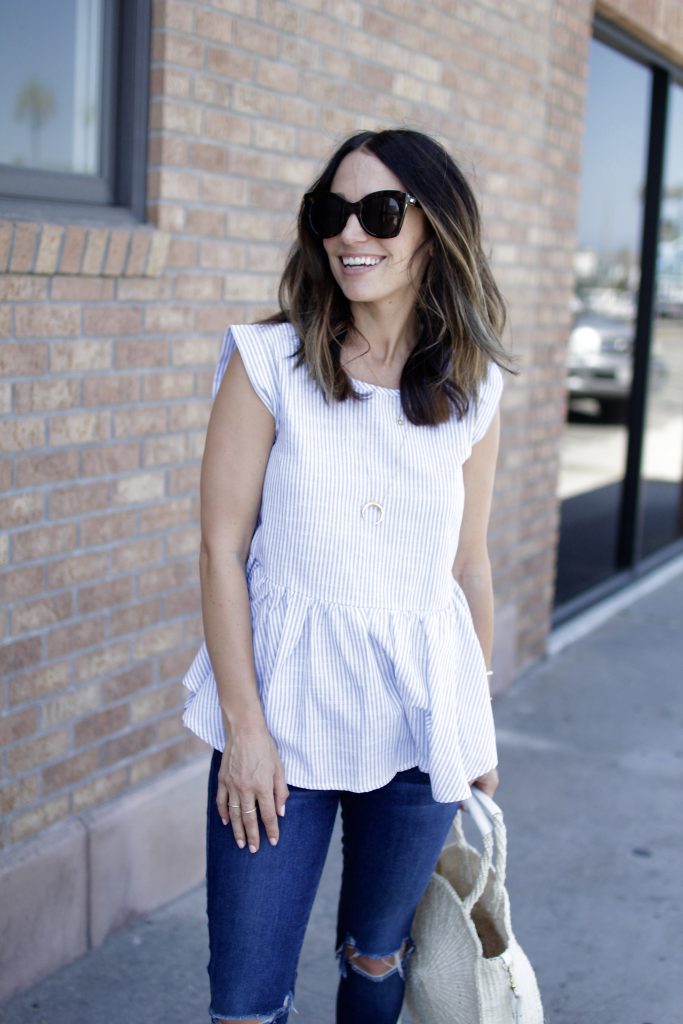 stripe peplum top, itsy bitsy indulgences 