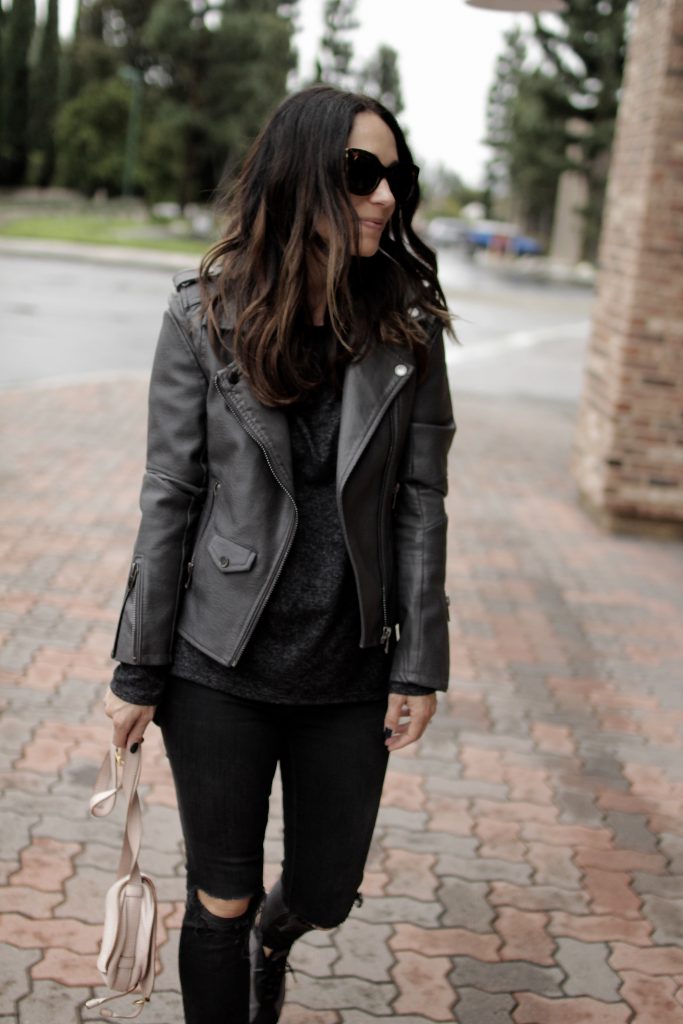 grey leather jacket, itsy bitsy indulgences 