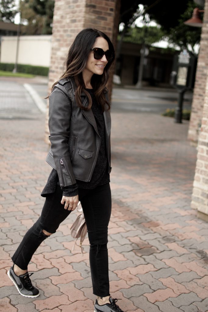 grey leather jacket, itsy bitsy indulgences 