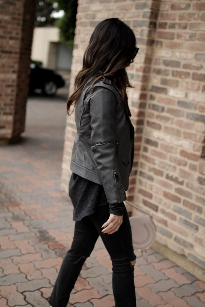 grey leather jacket, itsy bitsy indulgences 