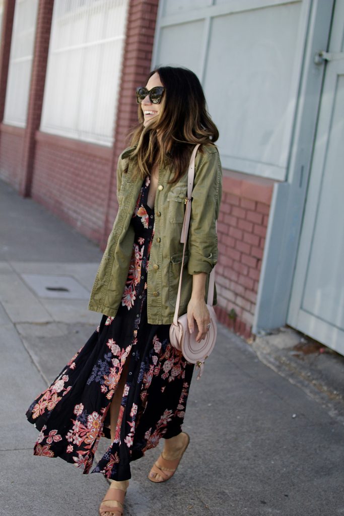 fall floral dress, itsy bitsy indulgences 