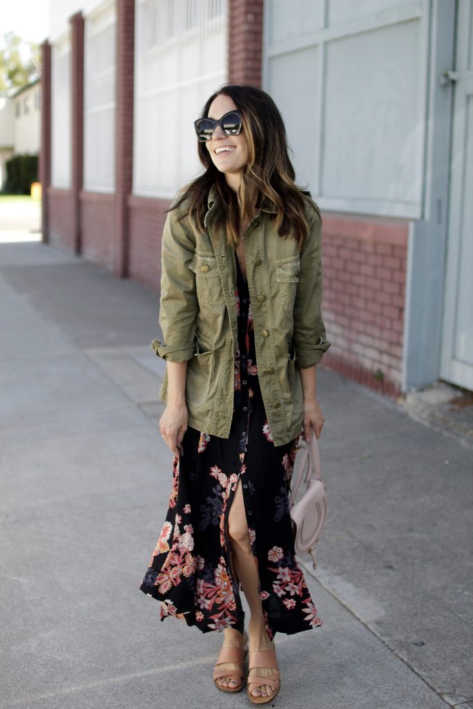 fall floral dress, itsy bitsy indulgences 