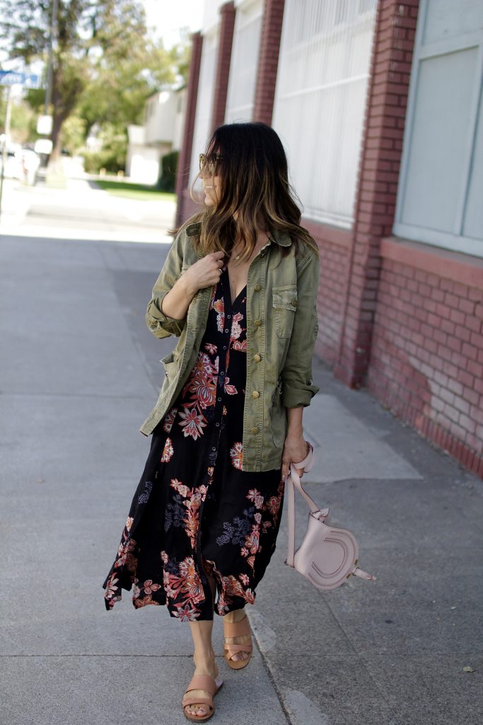 fall floral dress, itsy bitsy indulgences 