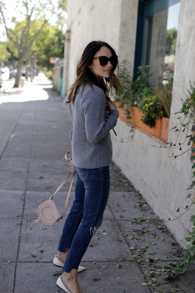 grey chunky knit sweater, itsy bitsy indulgences 