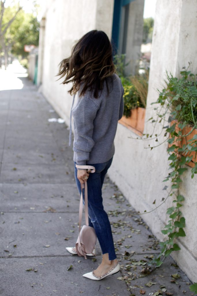 grey chunky knit sweater, itsy bitsy indulgences 