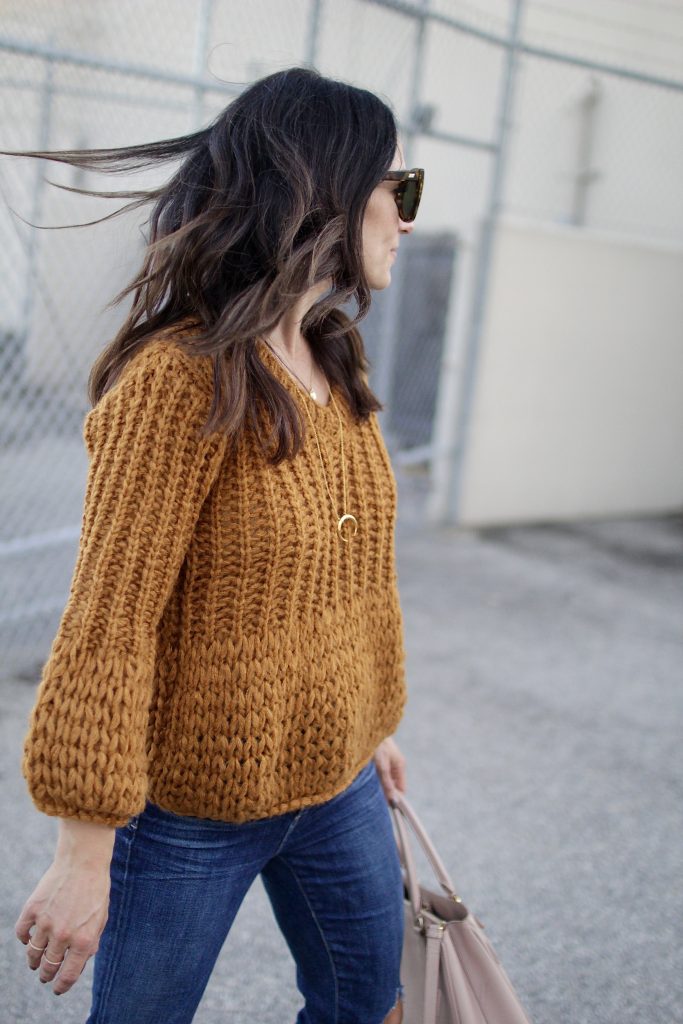 marigold chunky knit, itsy bitsy indulgences 