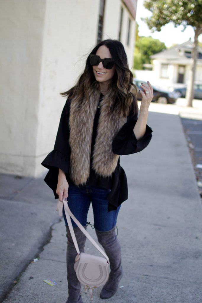 thanksgiving outfit ideas, over the knee boots, itsy bitsy indulgences 