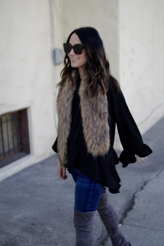 Thanksgiving out ideas, faux fur stole, itsy bitsy indulgences 