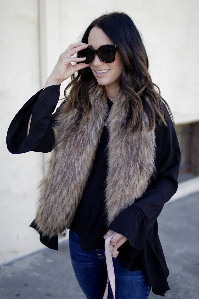 faux fur stole, itsy bitsy indulgences 