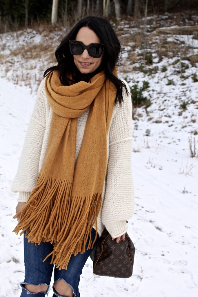 oversized fringe scarf, itsy bitsy indulgences 