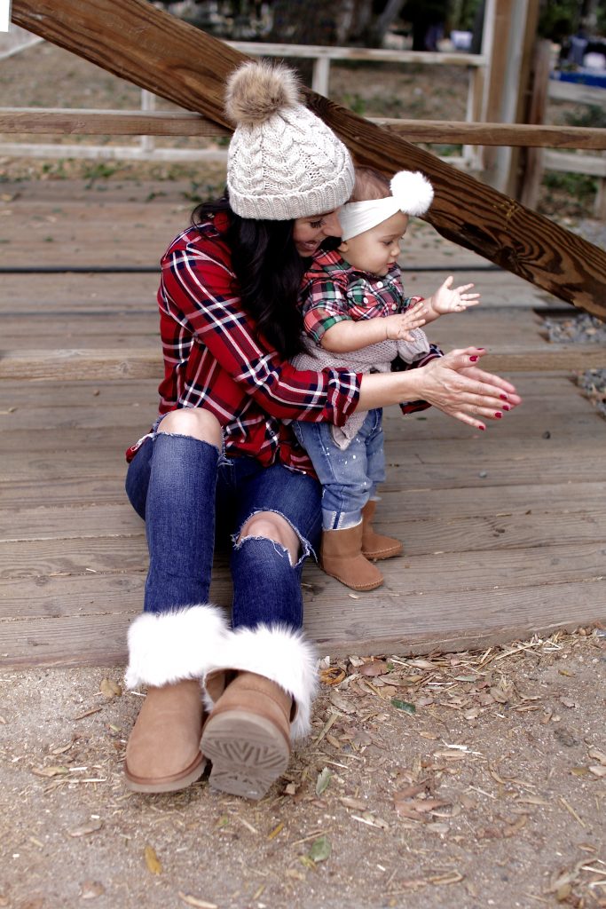 matching plaid mom and daughter, itsy bitsy indulgences 