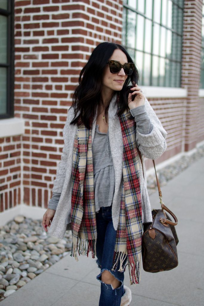 tartan scarf, winter layers, itsy bitsy indulgences 