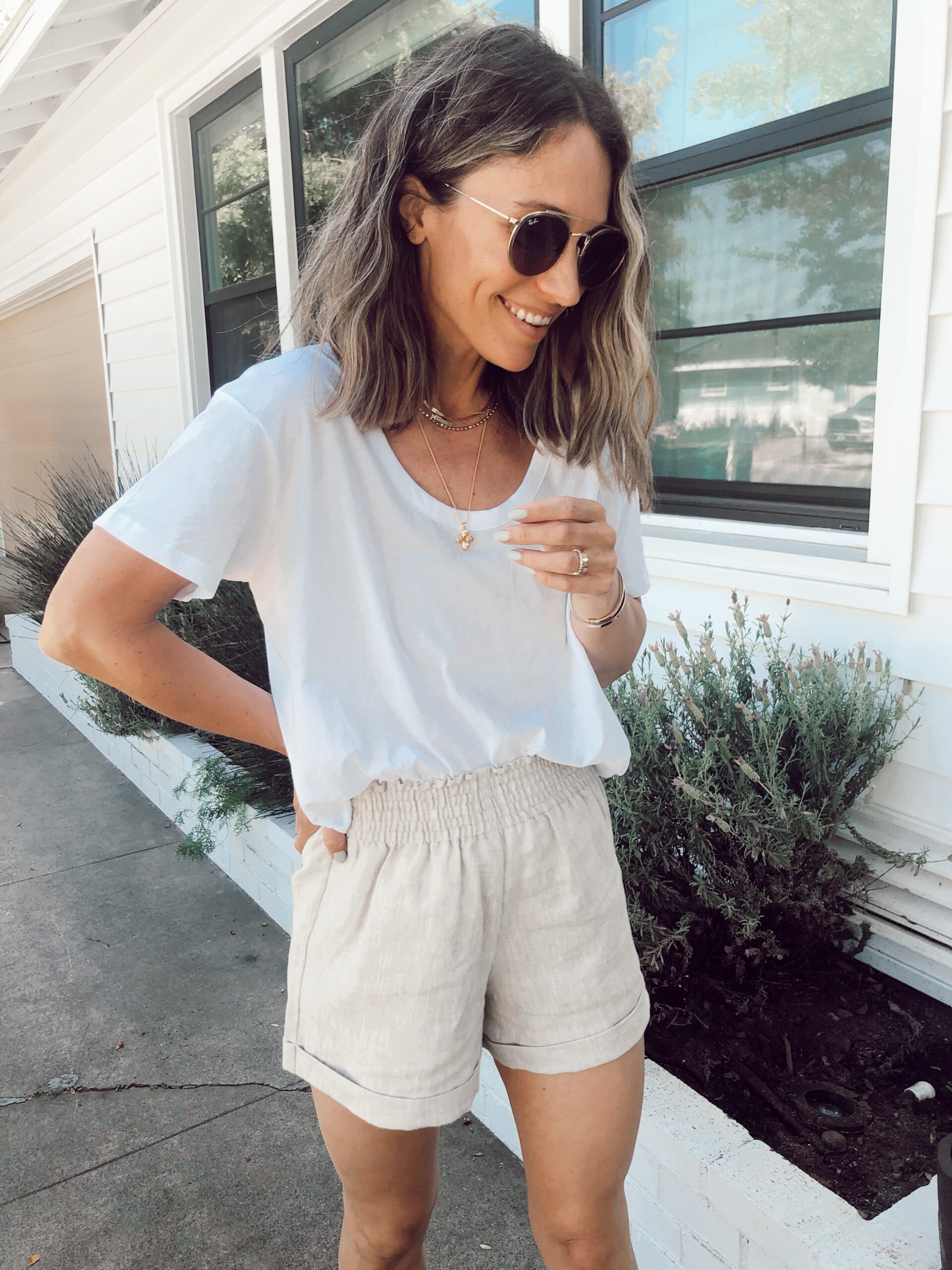 Itsy Bitsy Indulgencesair Scoop Tee Linen Shorts Itsy Bitsy Indulgences